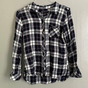 Dark Blue and White Flannel